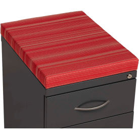 2 Drawer Box/File Pedestal - Charcoal with Red Cushion Top