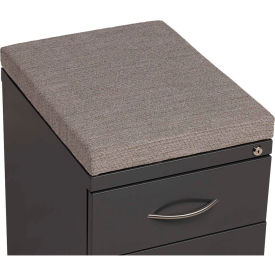 2 Drawer Box/File Pedestal - Charcoal with Gray Cushion Top