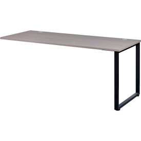 Open Plan Return Desk - 48"W x 24"D x 29"H - Gray Top with Black Legs