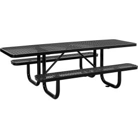8' Picnic Table, ADA Compliant, Expanded Metal, Black