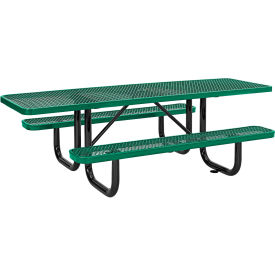 8' Picnic Table, ADA Compliant, Expanded Metal, Green