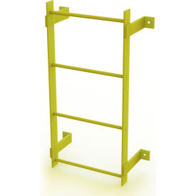 4 Step Steel Standard Uncaged Fixed Access Ladder, Yellow