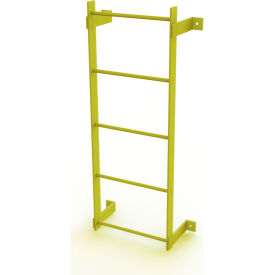 5 Step Steel Standard Uncaged Fixed Access Ladder, Yellow