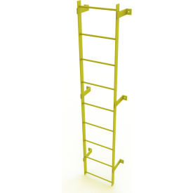 9 Step Steel Standard Uncaged Fixed Access Ladder, Yellow