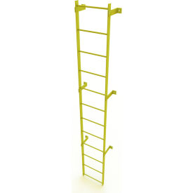 12 Step Steel Standard Uncaged Fixed Access Ladder, Yellow