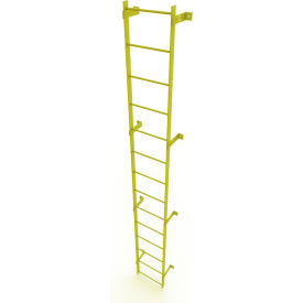 14 Step Steel Standard Uncaged Fixed Access Ladder, Yellow