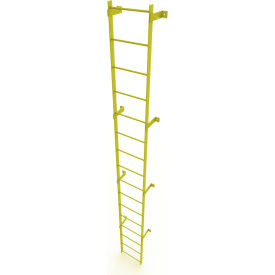 16 Step Steel Standard Uncaged Fixed Access Ladder, Yellow