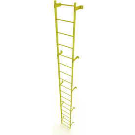 18 Step Steel Standard Uncaged Fixed Access Ladder, Yellow - WLFS0118-Y