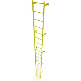 20 Step Steel Standard Uncaged Fixed Access Ladder, Yellow