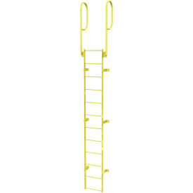12 Step Steel Walk Through Fixed Access Ladder, Yellow, WLFS0212-Y