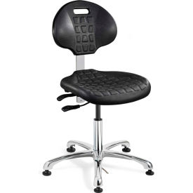 7051E Everlast Polyurethane ESD Chair, Aluminum Base, ESD Mushroom Glides, Black