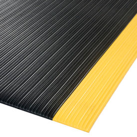 408 Achilles Anti Fatigue Mat, 5/8" Thick, 3' x 30'L Black/Yellow Border