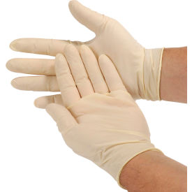 Disposable Latex Gloves, Powder-Free, Small, Natural, 4 Mil, 100/Box