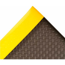 Diamond Sof-Tred Anti Fatigue Mat 1/2" Thick 3' x 5' Black/Yellow Border