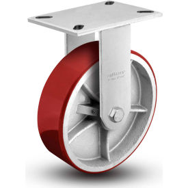 7 Series Rigid Plate Caster LH10.5 - Mold-On Polyurethane 8" Dia. 2500 Lb