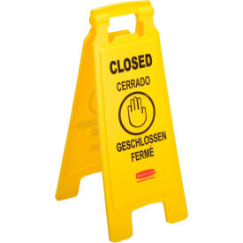 6112-78 Floor Sign 2 Sided Multi-Lingual - Closed