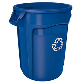 Brute Recycling Can, 32 Gallon, Blue