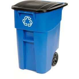 Brute Recycling Can with Lid, 50 Gallon, Blue