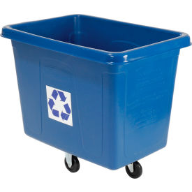 Mobile Recycling Container Cube Truck, 119 Gallon, Blue