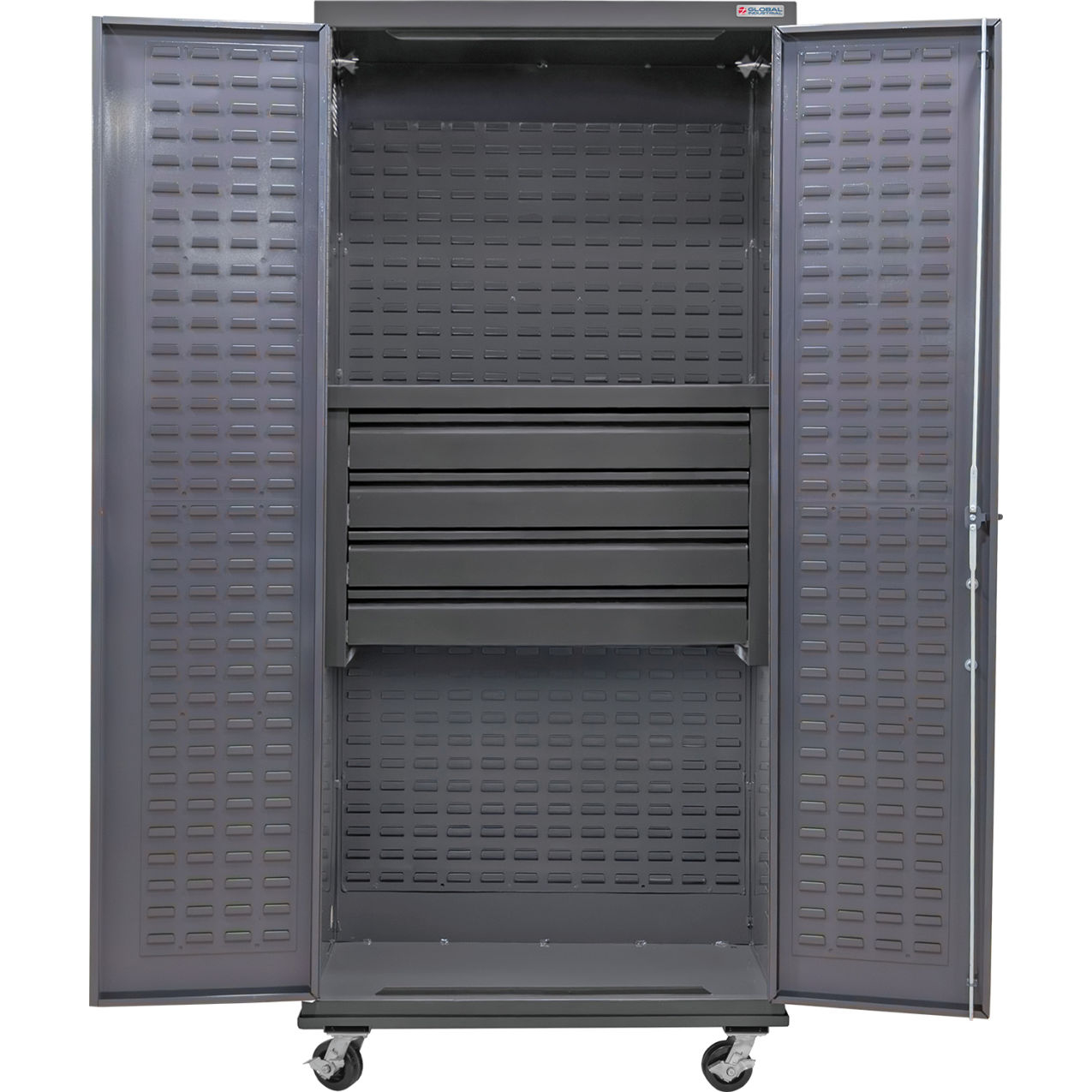 Configurable Electronic Lock Mobile Drawer Cabinet, 36"W x 24"D x 85"H, 4 Drawers