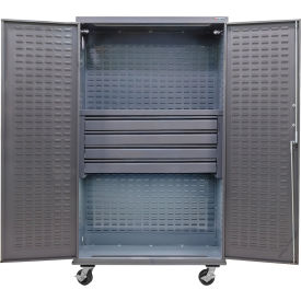 Configurable Electronic Lock Mobile Drawer Cabinet, 48"W x 24"D x 85"H, 4 Drawers