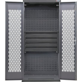 Configurable Ventilated Drawer Cabinet, 36"W x 24"D x 78"H, 4 Drawers