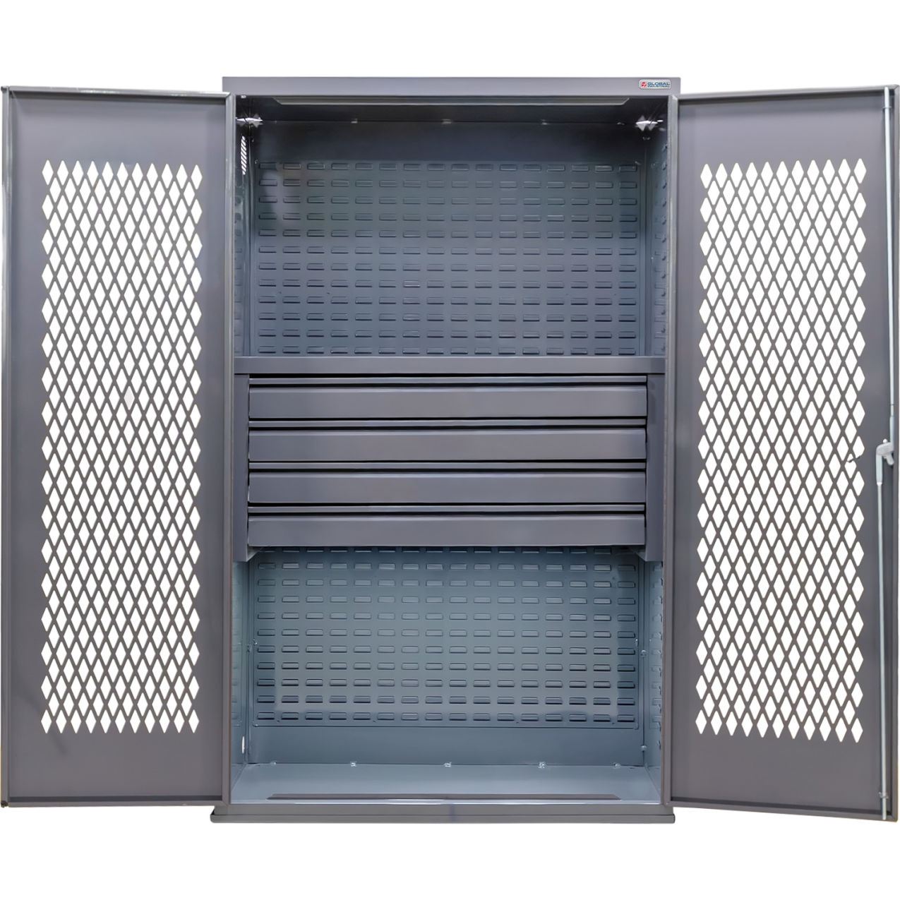 Configurable Ventilated Drawer Cabinet, 48"W x 24"D x 78"H, 4 Drawers