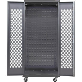 Configurable Ventilated Mobile Bin & Shelf Cabinet, 36"W x 24"D x 85"H