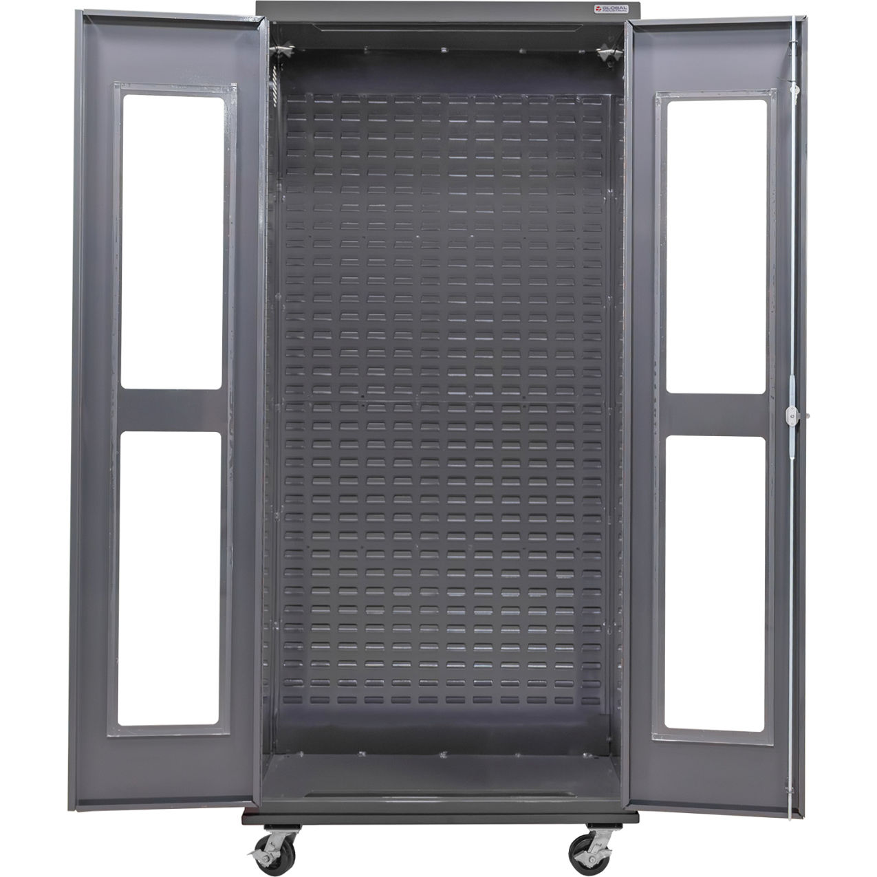 Configurable Clear-View Mobile Bin & Shelf Cabinet, 36"W x 24"D x 85"H