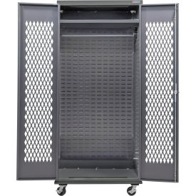 Configurable Ventilated Mobile Wardrobe Cabinet, 36"W x 24"D x 85"H