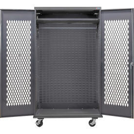 Configurable Ventilated Mobile Wardrobe Cabinet, 48"W x 24"D x 85"H