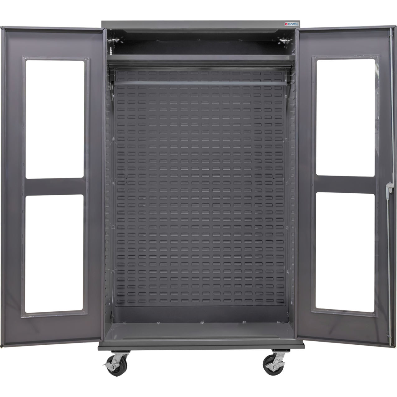 Configurable Clear-View Mobile Wardrobe Cabinet, 48"W x 24"D x 85"H