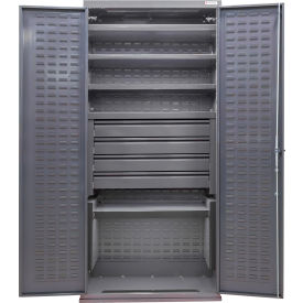 Configurable Drawer Cabinet, 36"W x 24"D x 78"H, 5 Shelves, 4 Drawers