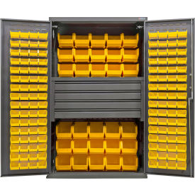 Configurable Drawer Cabinet, 48"W x 24"D x 78"H, 4 Drawers, 156 Yellow Bins