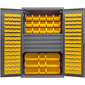 Configurable Drawer Cabinet, 48"W x 24"D x 78"H, 4 Drawers, 174 Yellow Bins