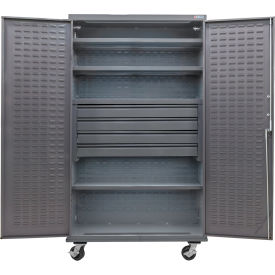 Configurable Mobile Drawer Cabinet, 48"W x 24"D x 85"H, 4 Shelves, 4 Drawers
