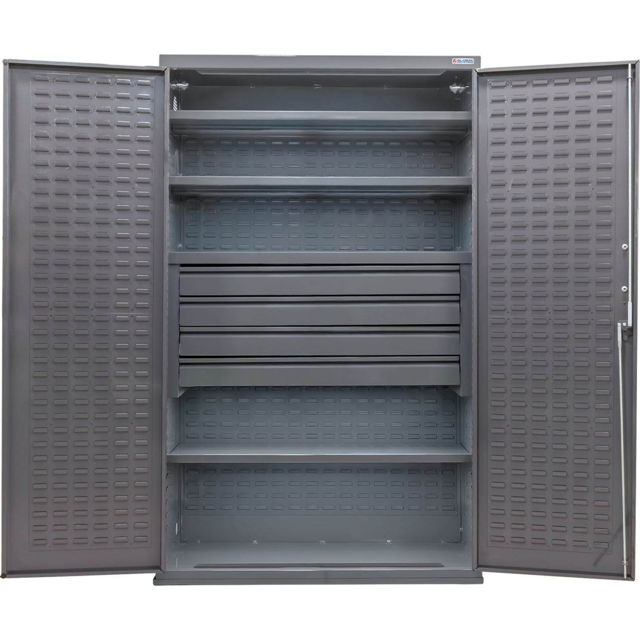 Configurable Drawer Cabinet, 48"W x 24"D x 78"H, 4 Shelves, 4 Drawers