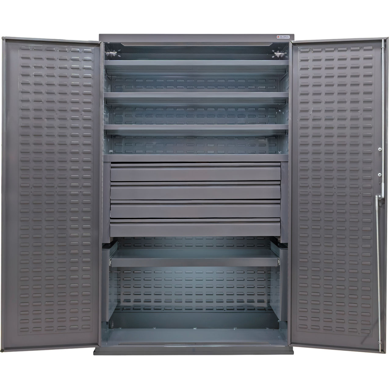 Configurable Drawer Cabinet, 48"W x 24"D x 78"H, 5 Shelves, 4 Drawers