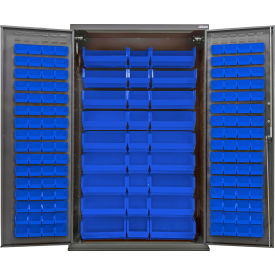 Configurable Bin Cabinet, 48"W x 24"D x 78"H, 150 Blue Bins
