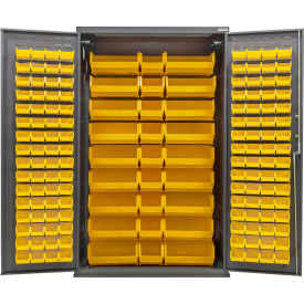 Configurable Bin Cabinet, 48"W x 24"D x 78"H, 150 Yellow Bins