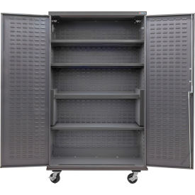 Configurable Mobile Shelf Cabinet, 48"W x 24"D x 85"H, 4 Shelves
