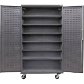 Configurable Mobile Shelf Cabinet, 48"W x 24"D x 85"H, 6 Shelves