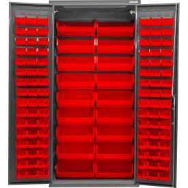 Configurable Charging Cabinet, 36"W x 24"D x 78"H, 114 Red Bins