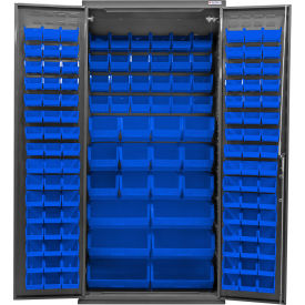Configurable Charging Cabinet, 36"W x 24"D x 78"H, 138 Blue Bins