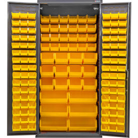 Configurable Charging Cabinet, 36"W x 24"D x 78"H, 138 Yellow Bins