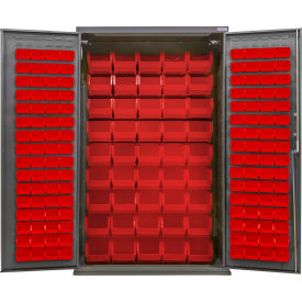 Configurable Charging Cabinet, 48"W x 24"D x 78"H, 168 Red Bins