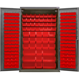 Configurable Charging Cabinet, 48"W x 24"D x 78"H, 210 Red Bins