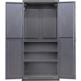 Configurable Pegboard Cabinet, 36"W x 24"D x 78"H, 3 Shelves