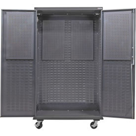 Configurable Mobile Pegboard Cabinet, 48"W x 24"D x 85"H