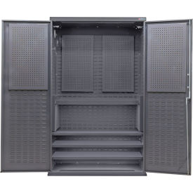 Configurable Pegboard Cabinet, 48"W x 24"D x 78"H, 4 Shelves